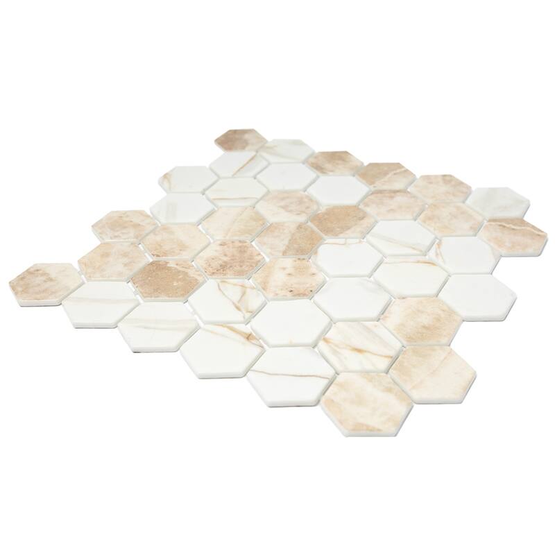 Eterna Hex 2x2 Glass Hexagon Mosaic Tile - Floor, Wall, Backsplash