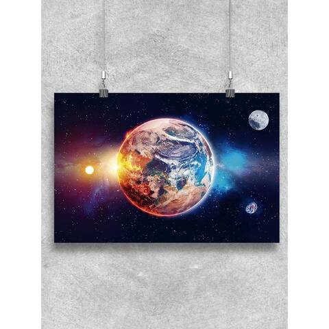 Planets And Galaxies Poster -Image by Shutterstock - Gloss