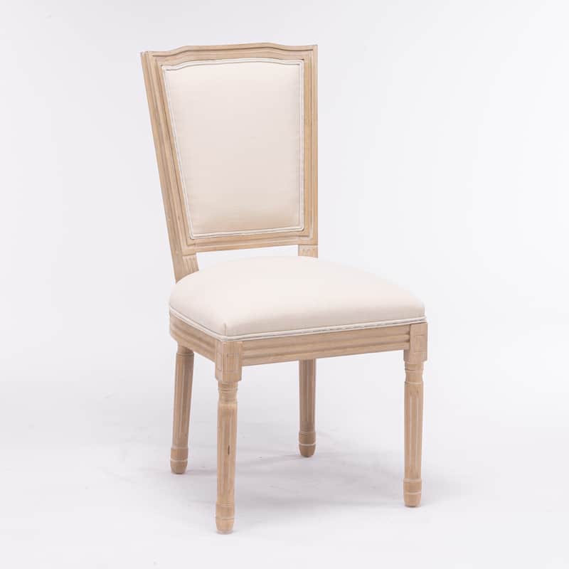 Modern Set of 2 Square Back Dining Chair - Cream