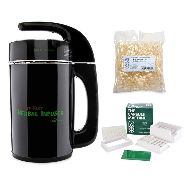 Mighty Fast Herbal Infuser & Capsule Connection Machine with 500 Caps