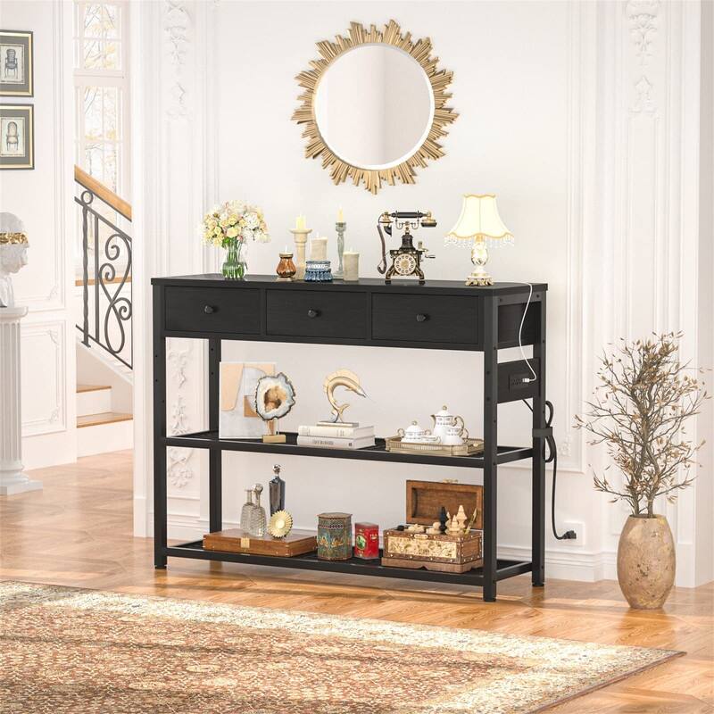 47'' Entryway Table with Outlets and USB Ports - 11.8"D x 47.2"W x 31.8"H
