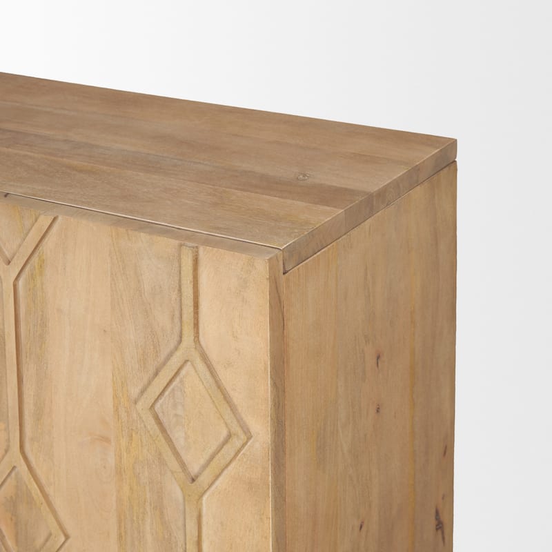 Heera Light Brown Diamond Motif w/ Shelf Accent Cabinet - 36.0L x 16.3W x 32.0H