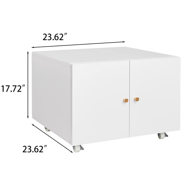 Mobile Copier Cabinet 2-door Steel Rolling Printer Stand With Storage Metal File Cabinet With 360 Degree Rotation Wheels