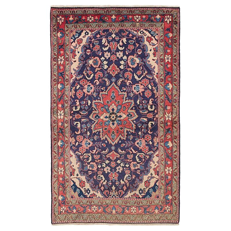 ECARPETGALLERY Hand-knotted Andelz Navy Wool Rug - 4'1 x 7'0