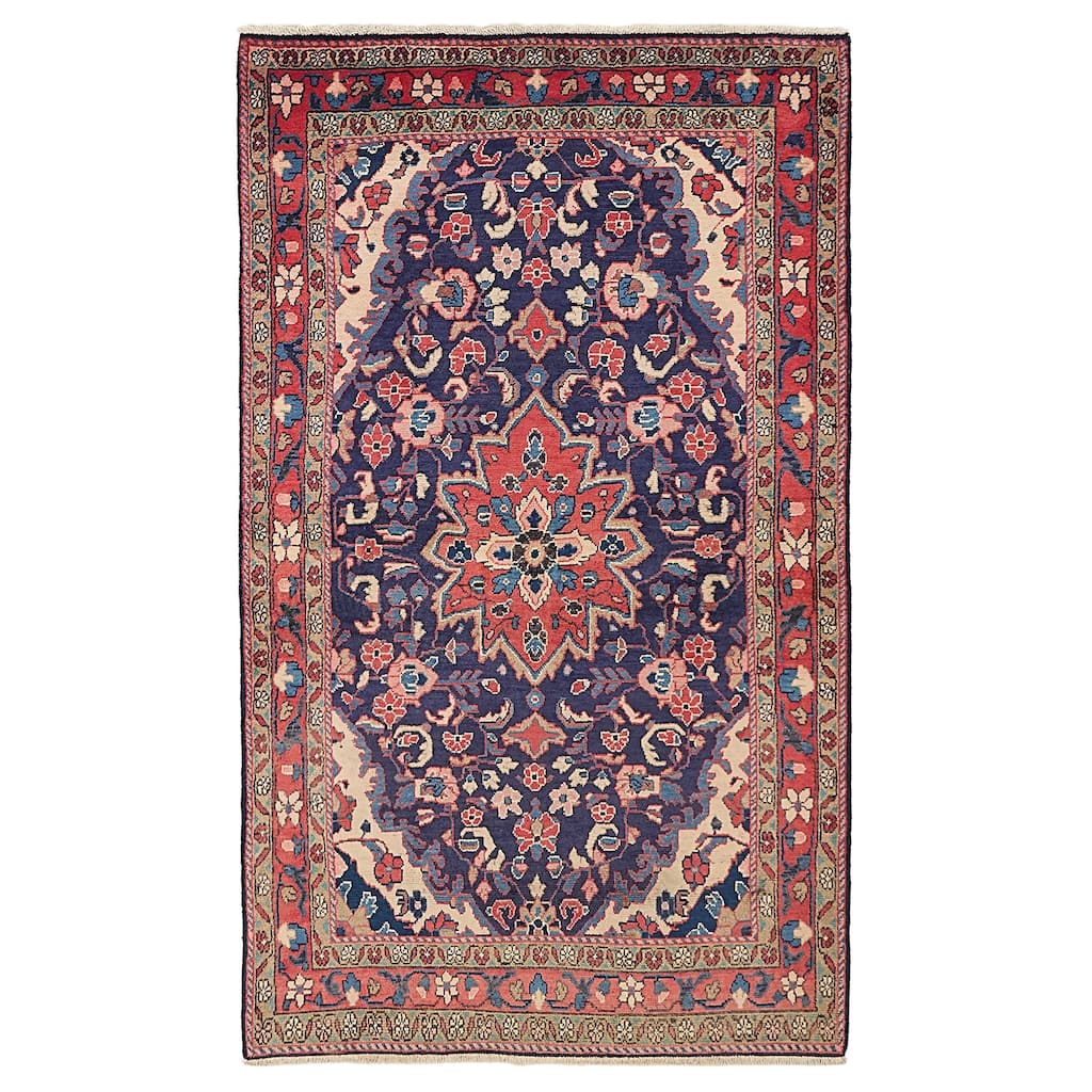 ECARPETGALLERY Hand-knotted Andelz Navy Wool Rug - 4'1 x 7'0