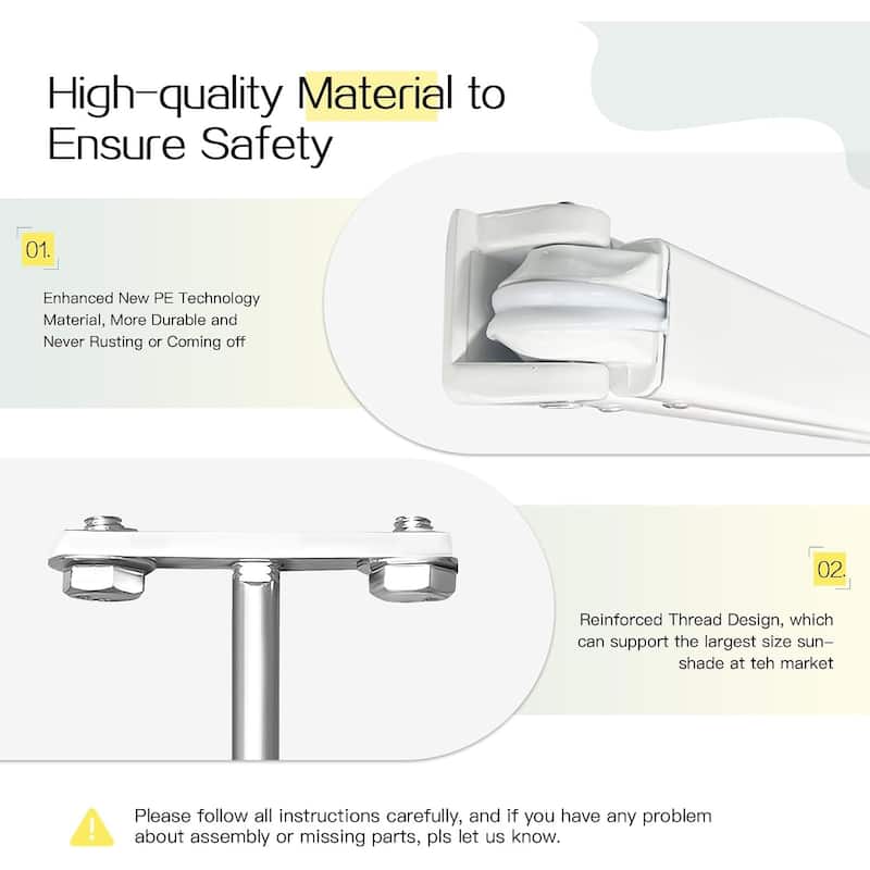 AECOJOY Manual Retractable Patio Awning Outdoor Sunshade Shelter (Cover Only)