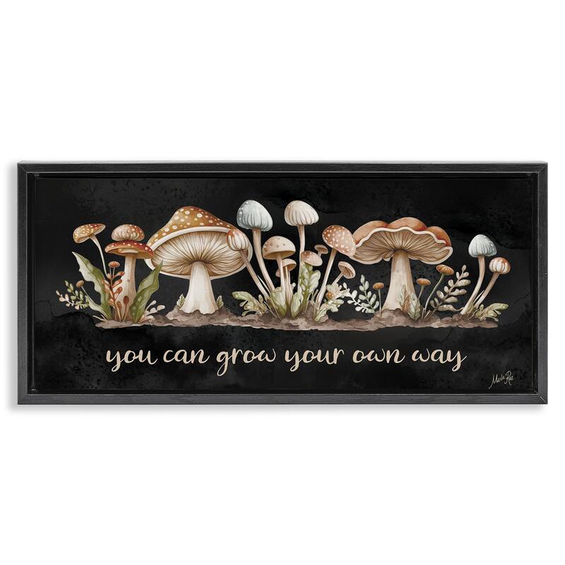 Stupell Grow Your Own Way Framed Floater Canvas Wall Art Design By Marla Rae - 31 x 14 - Black
