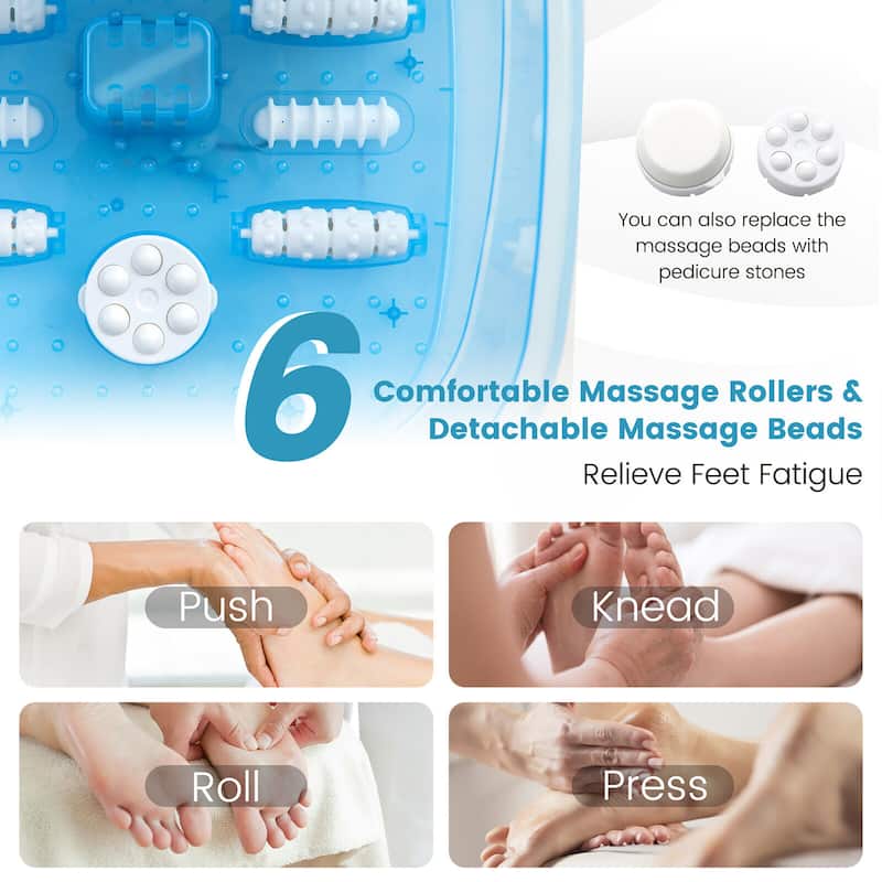 Gymax Foot Spa Massager Foot Bath Soak Tub with Heat Bubble Massage