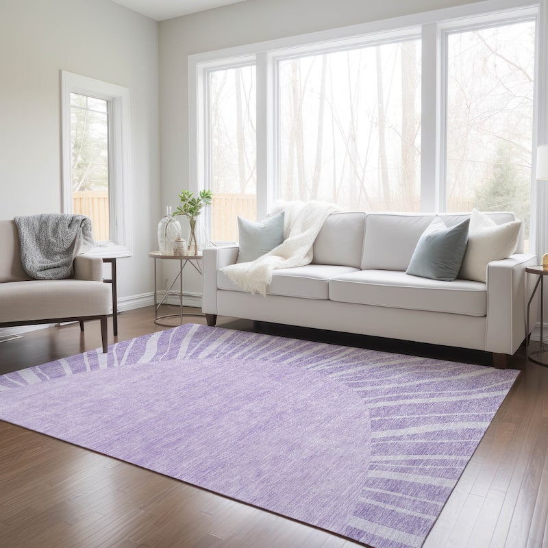 Machine Washable Indoor/ Outdoor ChantilleSunburst Modern Rug