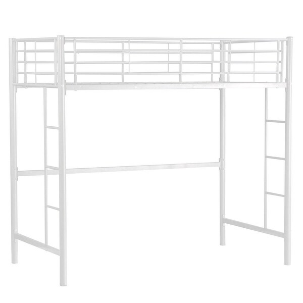 white loft bed metal