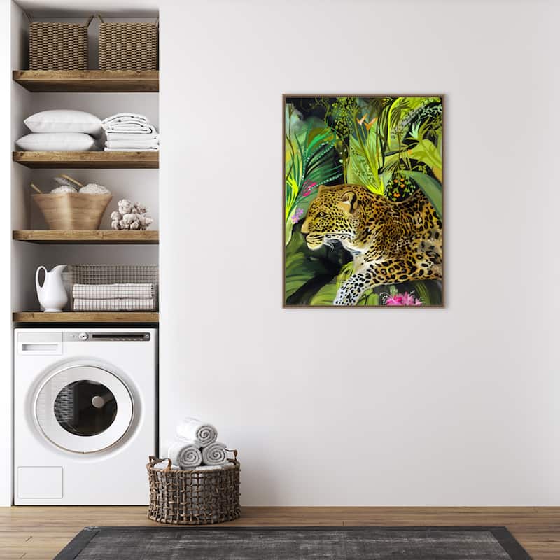 Leopard King by Josie George Framed Canvas Wall Art