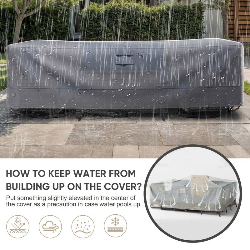 Meyreso Waterproof Heavy Duty Patio Furniture Cover, 600D Oxford, Breathable & Windproof