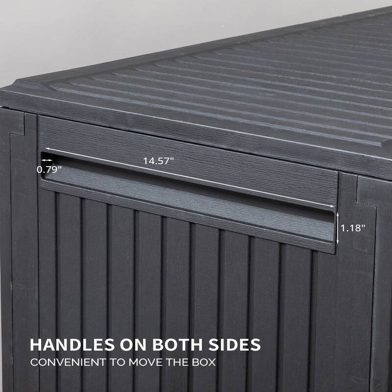 90 Gallons Lockable Deck Box Outdoor Indoor Storage