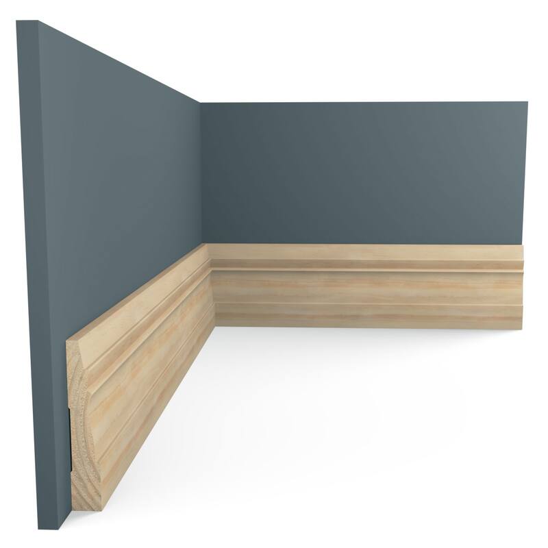WM631 9/16-in D x 3-1/4-in W x 96-in L Americraft Solid Hardwood Stain Grade Colonial Base Moulding