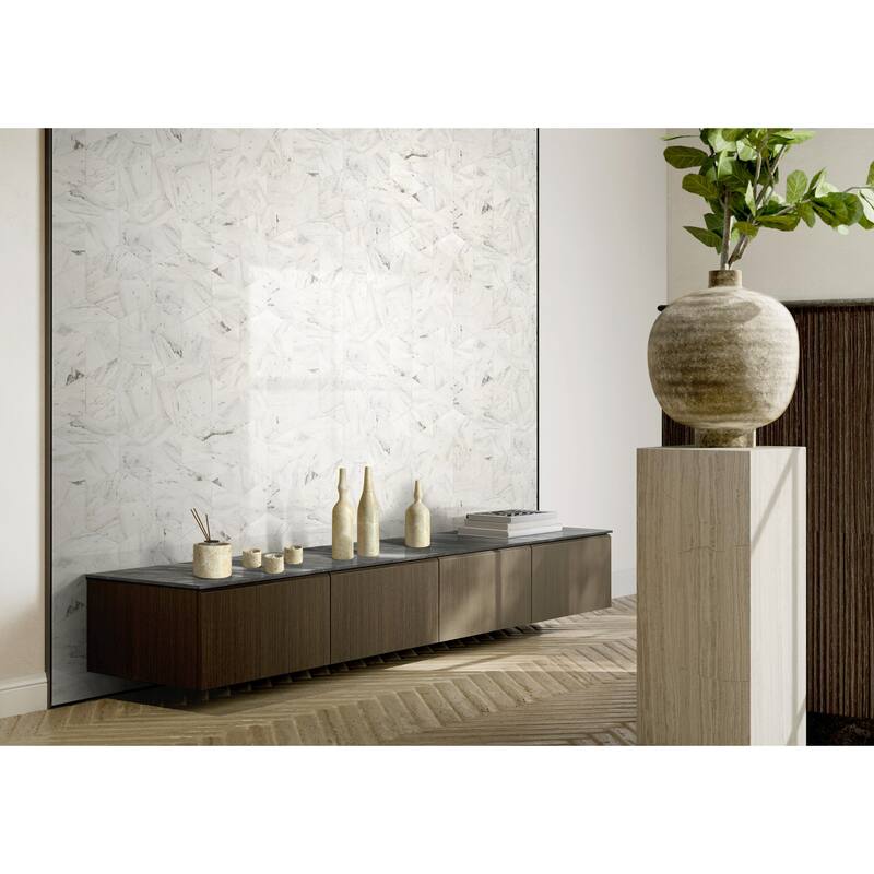 Roomfitters Natural Marble Living Room Accessories Set, Luxury 7-Piece Stone Decor Collection