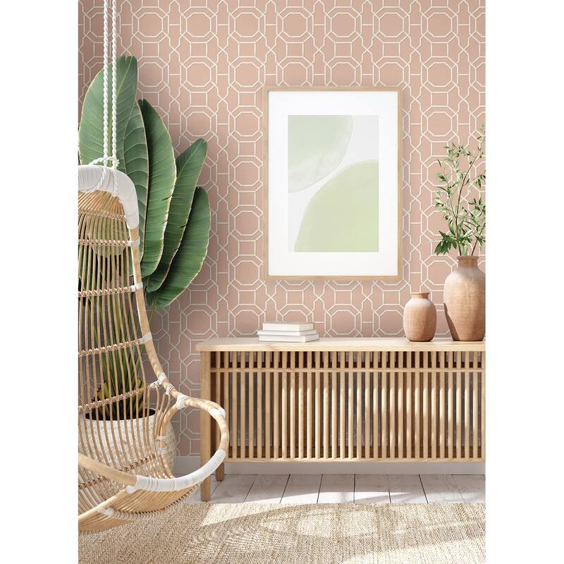 NuWallpaper Salmon Sanya Peel & Stick Vinyl Wallpaper - 216in x 20.5in x 0.025in