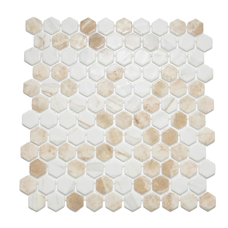 Eterna Hex 1x1 Glass Hexagon Mosaic Tile - Floor, Wall & Backsplash
