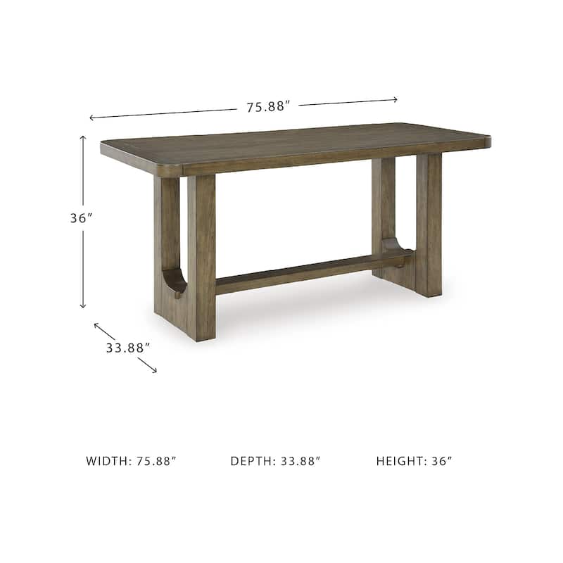 Signature Design by Ashley Cabalynn Light Brown Rectangular Dining Counter Table - 76"W x 34"D x 36"H
