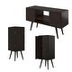preview thumbnail 1 of 45, Carson Carrington Shorewood 3-Piece Mid Century Modern Vertical Chests and Entertainment Cabinet Dark Brown