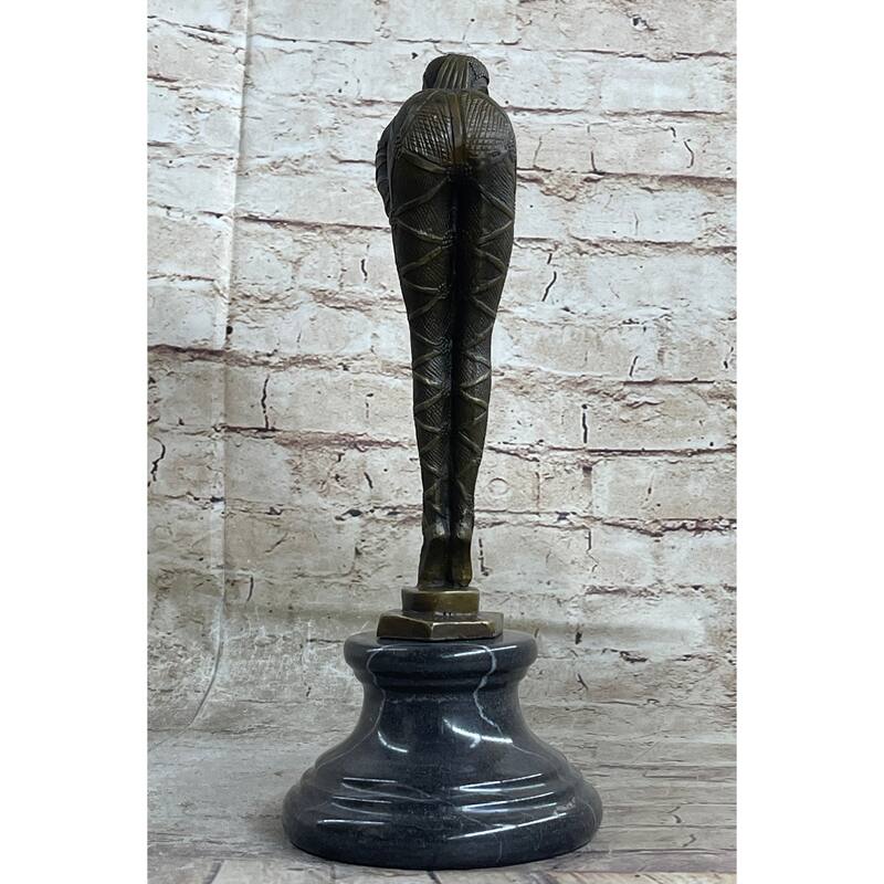 Signed~Chiparus~Alluring Woman In Seductive Pose Bronze Sculpture Statue Figure