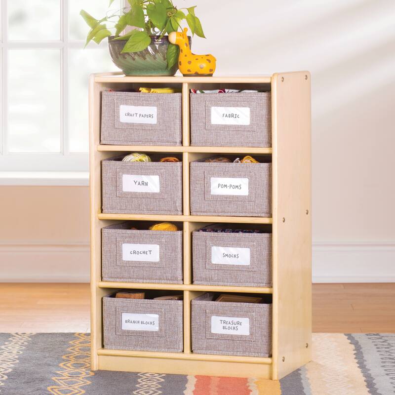Guidecraft EdQ Essentials 8 Cubby Bin Storage Organizer 30" - Natural