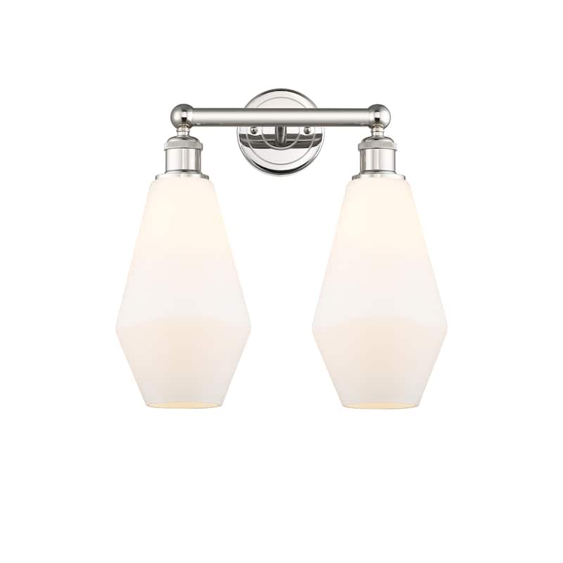 Innovations Lighting Cindyrella - 2 Light 16" Bath Vanity Light - Cased Matte White/Polished Nickel