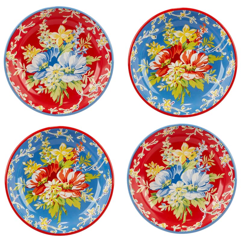 Certified International Blossom Set of 4 Soup Bowls - 9" Diam x 2"