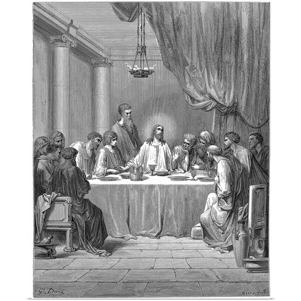 "Jesus and his disciples at the Last Supper" Poster Print