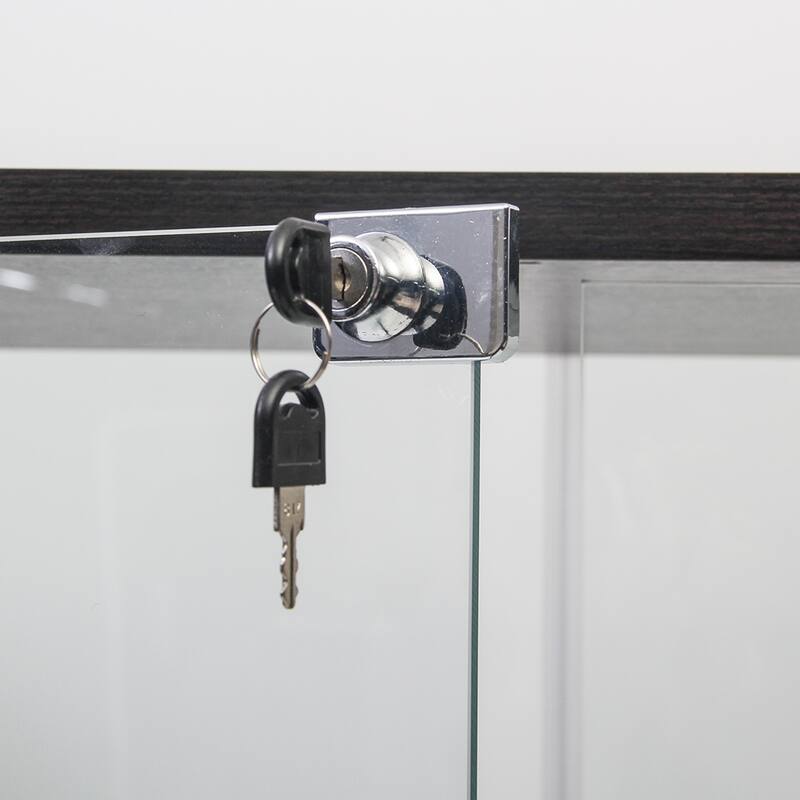 Glass Display Cabinet 5 Shelves Display Cabinet with Glass Doors, Floor Standing Curio Display Cabinet Trophy Display Case