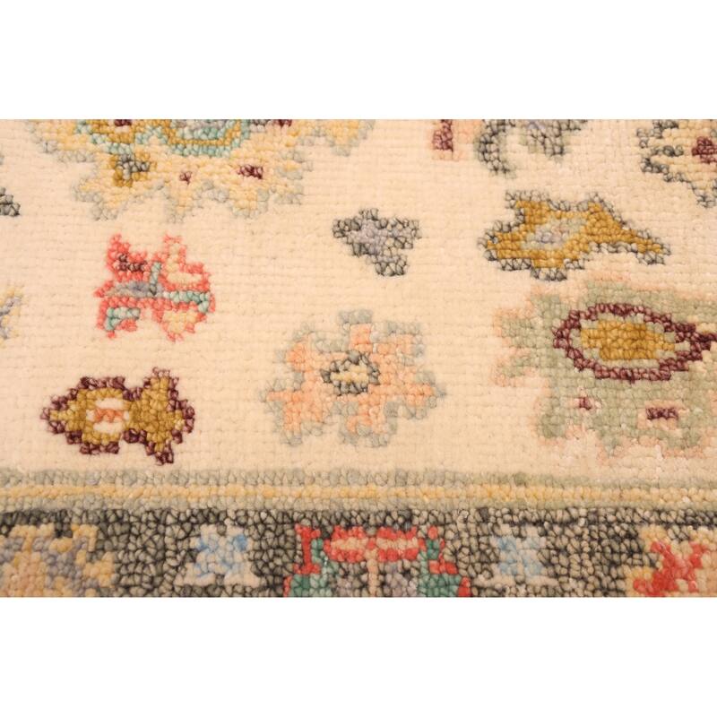 ECARPETGALLERY Hand-knotted Modern Oushak Cream Wool Rug - 2'6 x 11'8