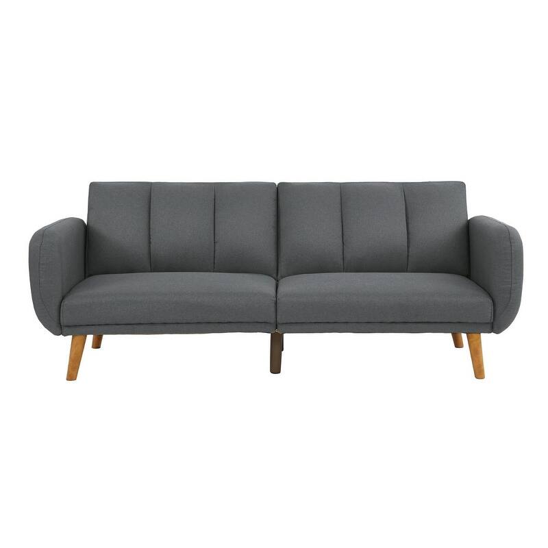Convertible Mustard Sofa Bed - Stylish Polyfiber Couch with Extra Cushion