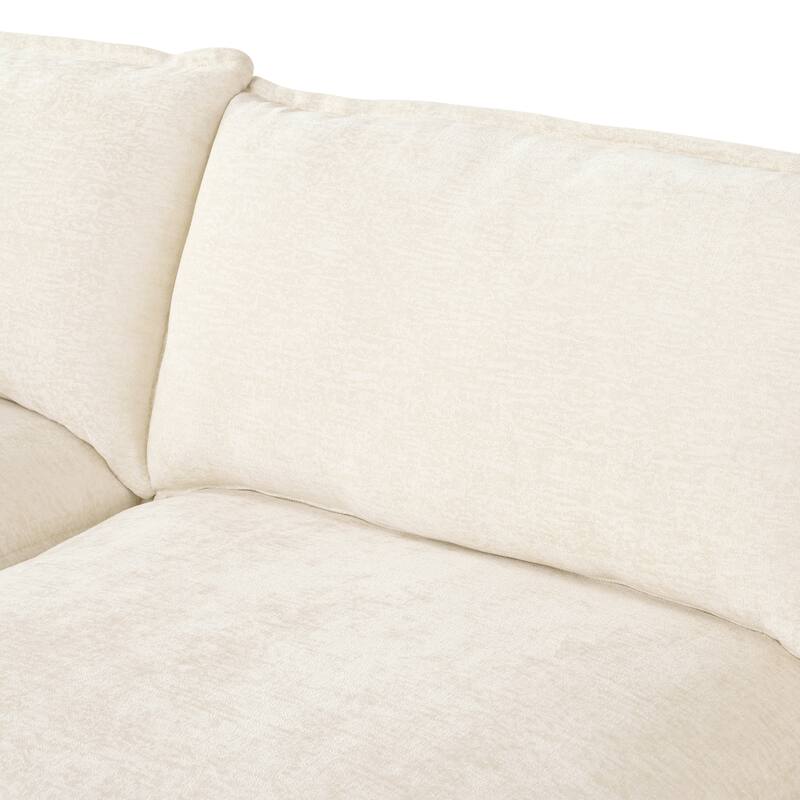 U Shaped Modular Large Convertible Sectional Sofa Bed with 2 Ottomans