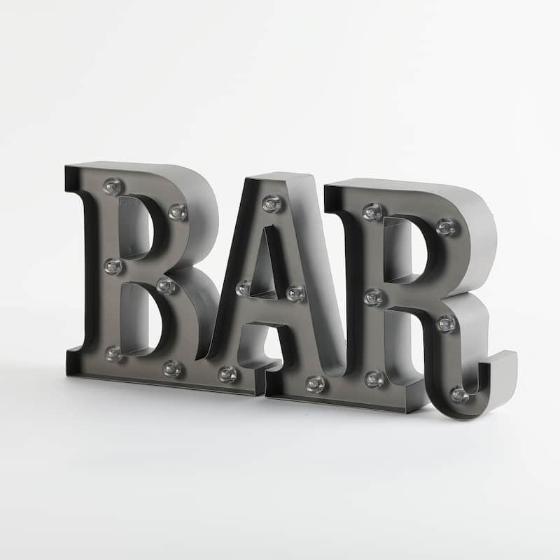 Illuminated Freestanding or Wall Mounted Bar Marquee Battery-Operated LED Sign