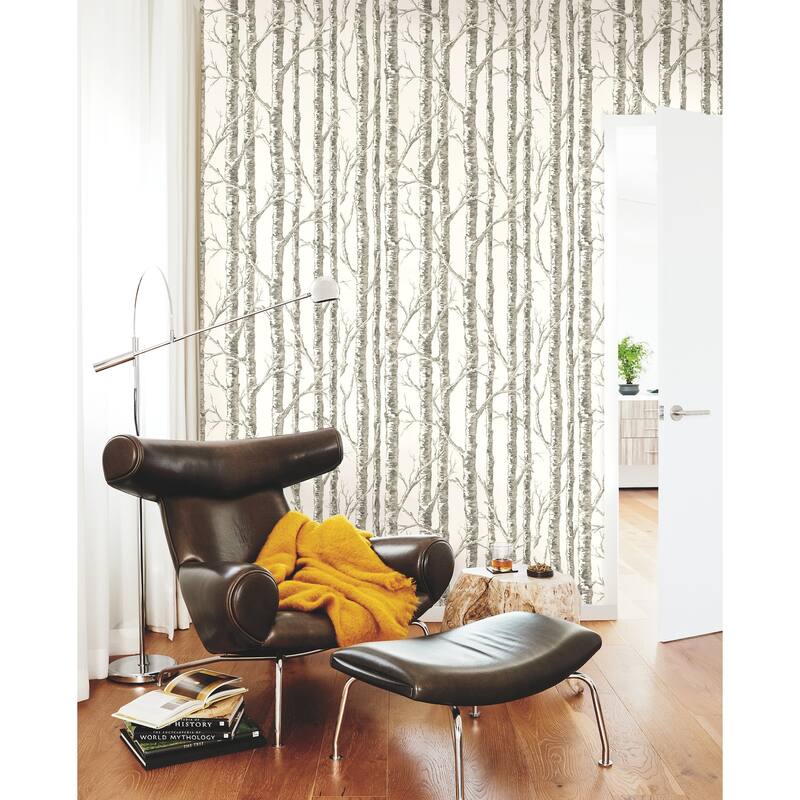 Inspired by Color Paper Birch White & Grey Wallpaper