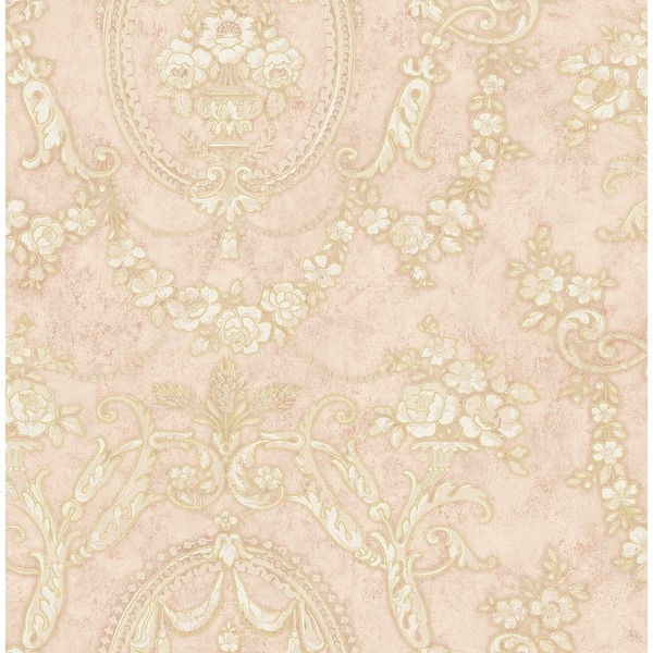 Seabrook Designs Robina Vintage Cameo Unpasted Wallpaper Bed Bath
