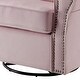 preview thumbnail 6 of 6, Rolled Arms Pink Swivel Chair - Luxurious Comfort with Nailhead Detailing