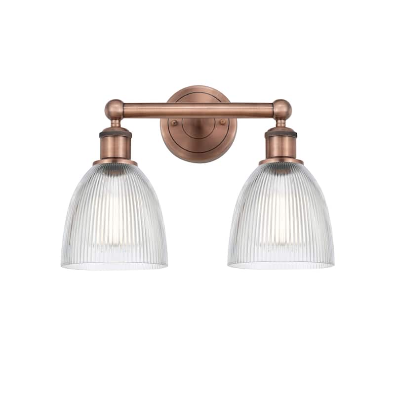 Innovations Lighting 616-2W-12-15 Castile Vanity Castile 2 Light 15" - Antique Copper / Clear