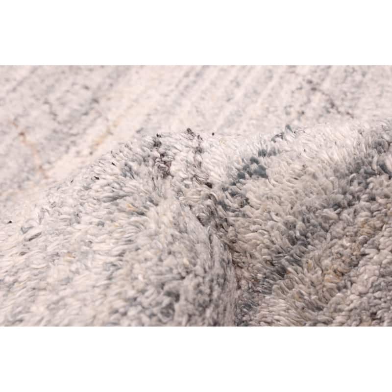 ECARPETGALLERY Hand-knotted Tangier Grey Wool Rug - 5'1 x 8'2
