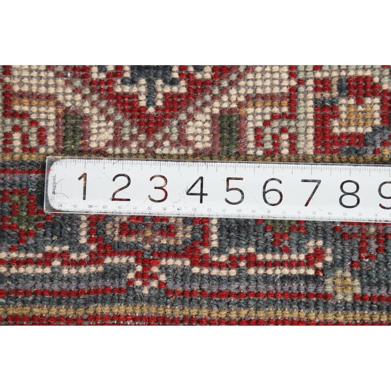 Geometric Red Heriz Serapi Oriental Foyer Rug Hand-Knotted Wool Carpet - 2'0" x 3'0"