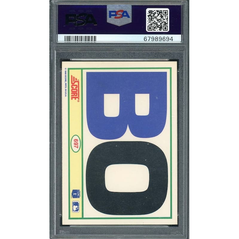 Bo Jackson 1990 Score Bat on Shoulders Baseball Card #697 Graded PSA 9 - 8'6" x 11'6"
