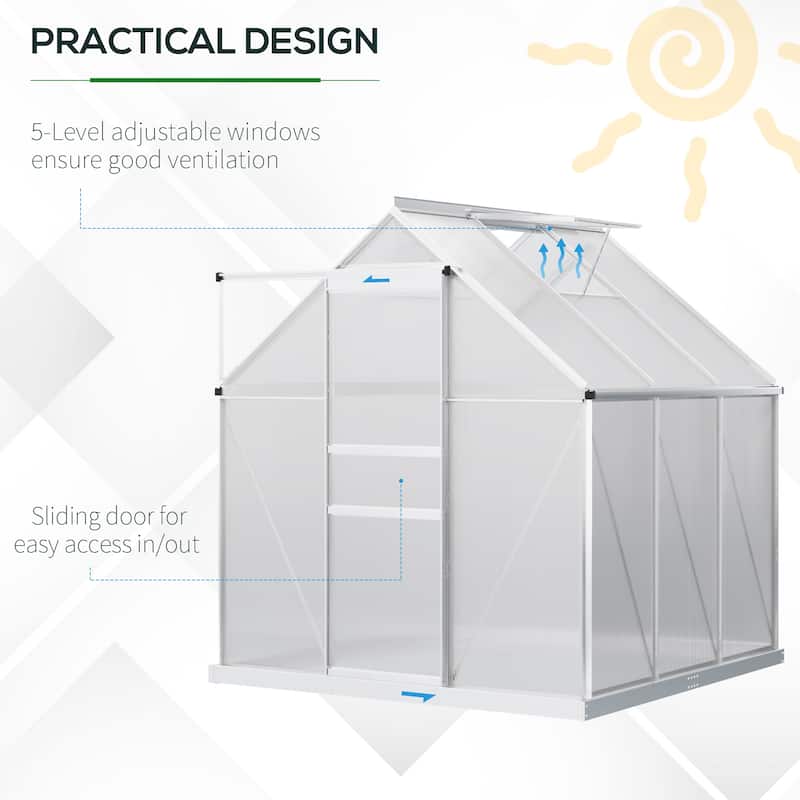 6'x6' Walk-in Garden Greenhouse Kit