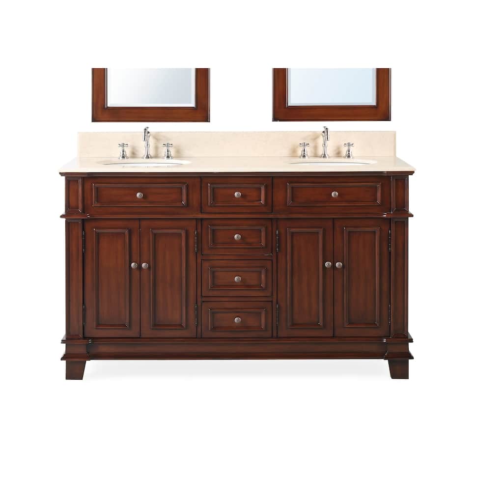60" Timeless Classic Sanford Double Sink Bathroom Vanity