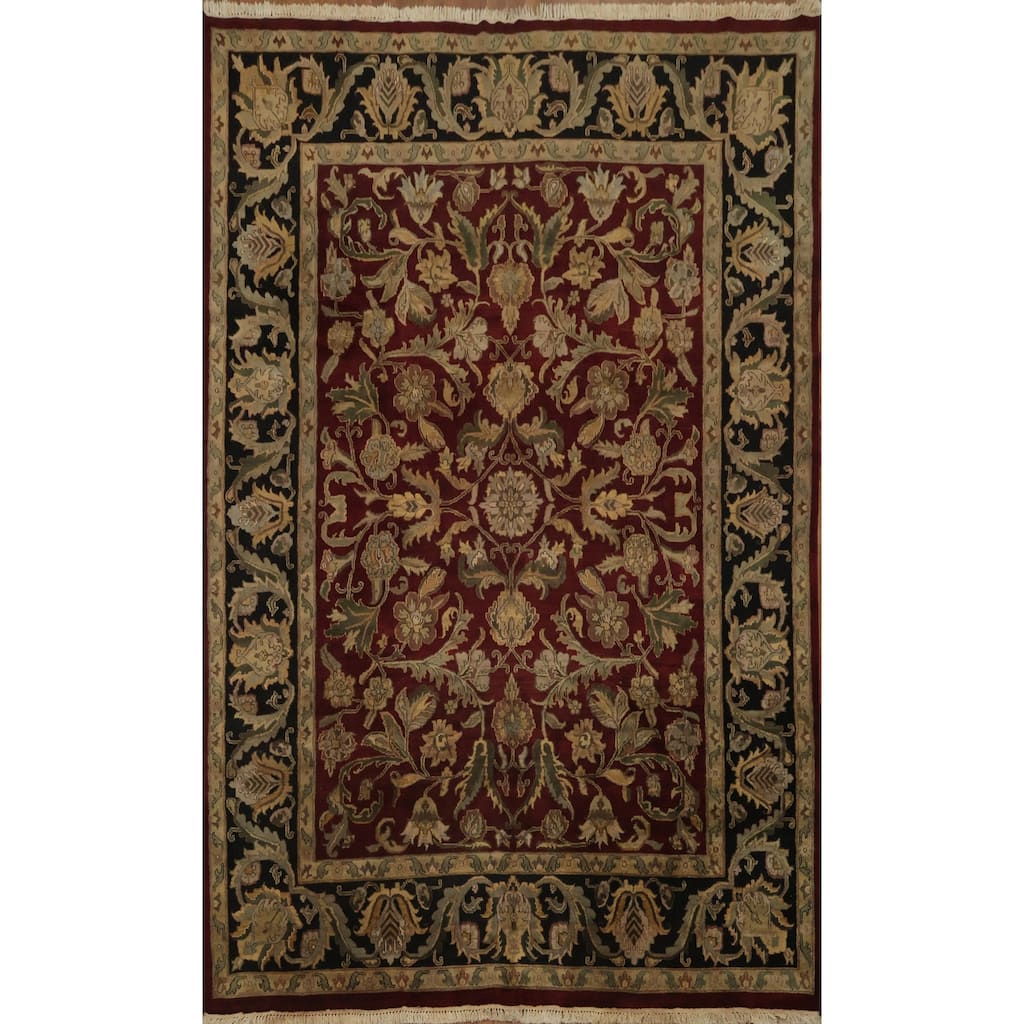 Hand Knotted Oriental 100% Wool Carpet Traditional All-Over Red Agra Area Rug - 11' 9'' X 8' 10''