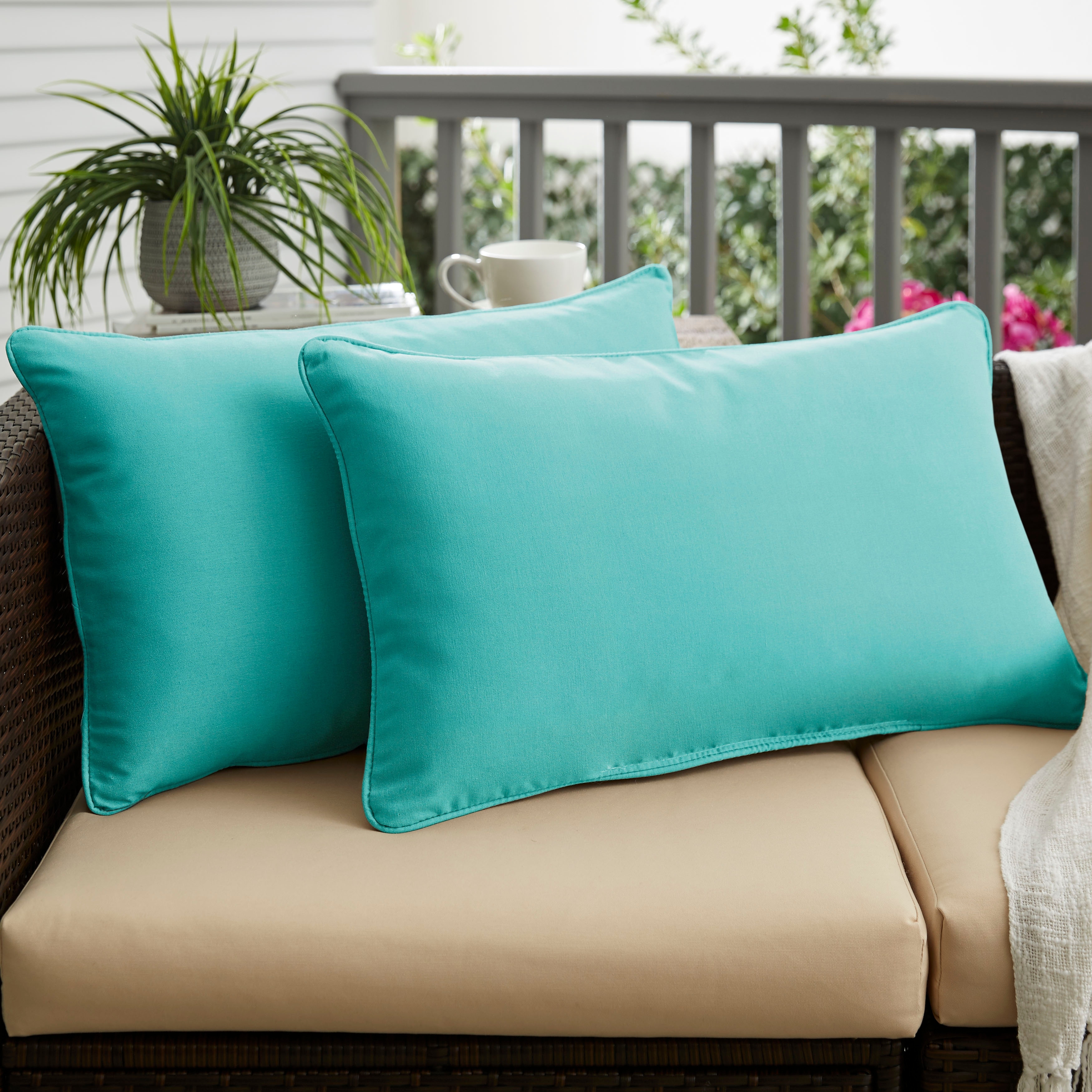 Sorra Home Sunbrella Outdoor Corded Pillow Single
