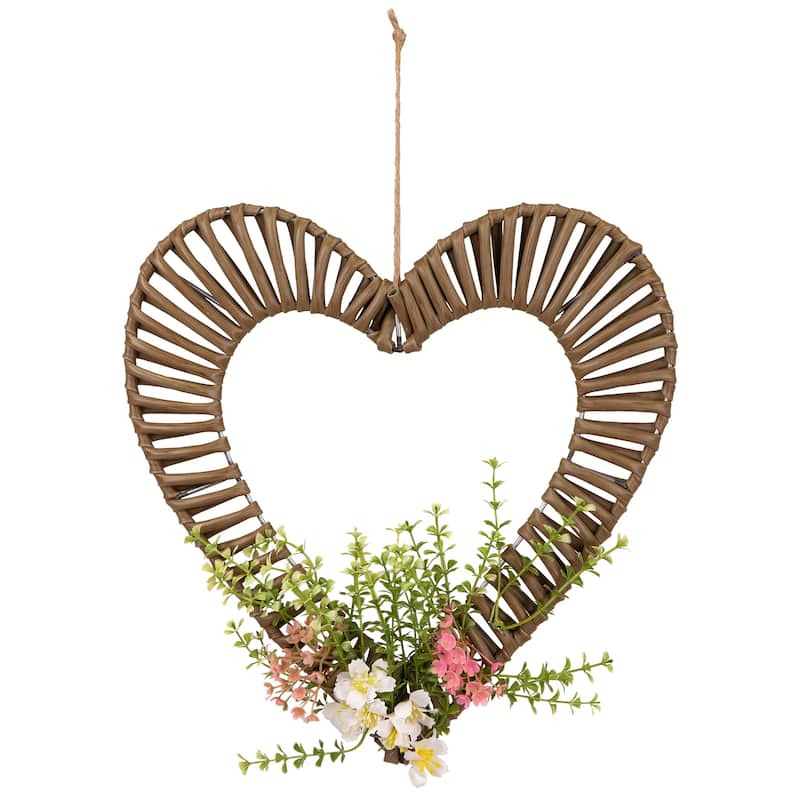 Wrapped Floral Heart Spring Decoration - 12"