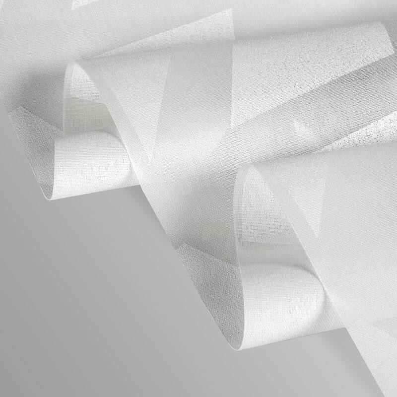 InStyleDesign 6-Panel Panel Track / Room Divider/ Blinds 48"-84"W x 91.4"H, Panel width 15.75", Geometric White, Champagne
