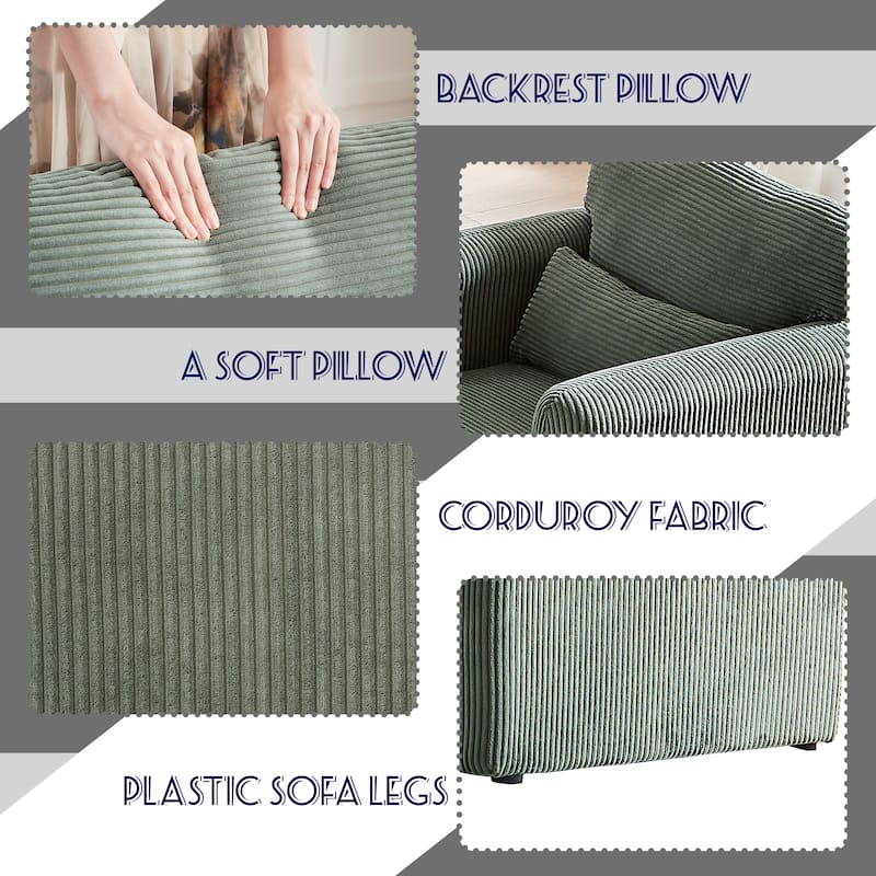 33" Upholstered Lounge Chair with Support Pillow