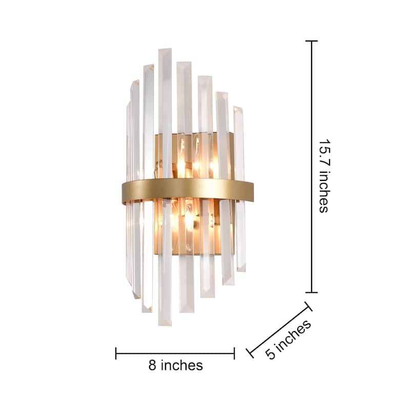 Casandra Glam 2-Light Crystal Glass Rod Decor Wall Sconce - Glossy Bronze