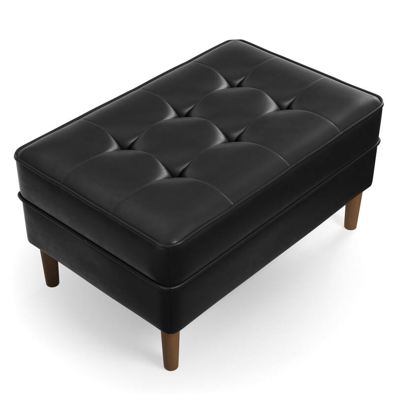Zander Genuine Leather Rectangular Ottoman