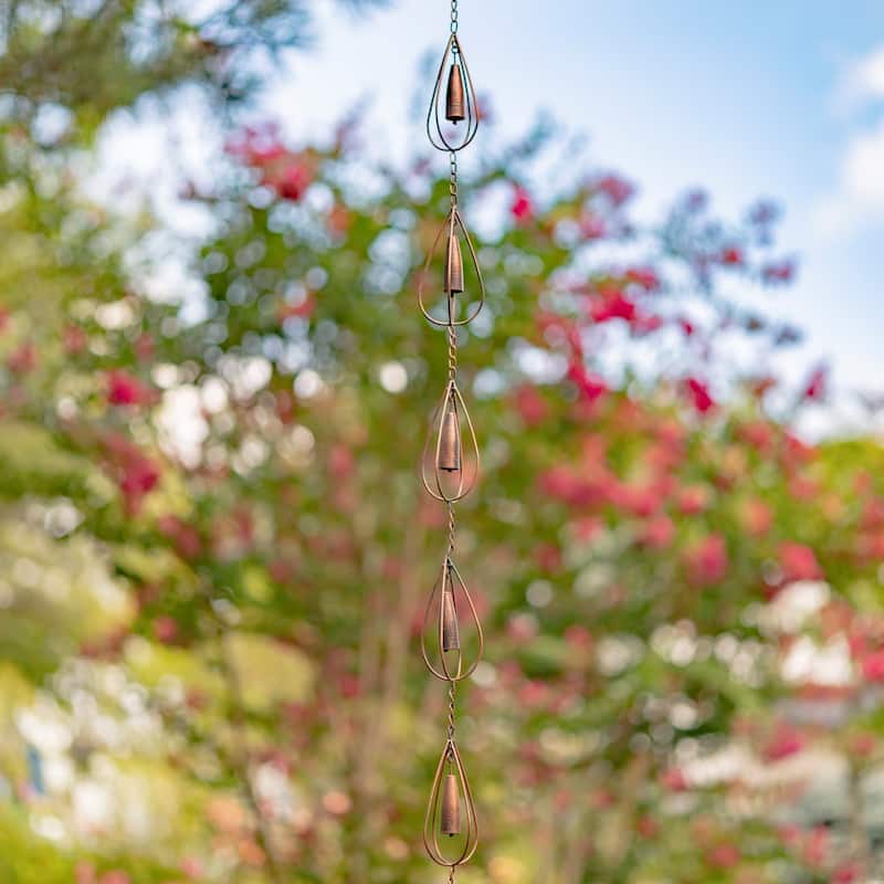 76" Long Antique Bronze Rain Chain with Bells